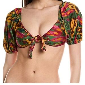 FARM Rio Cow Print Bananas Bikini Top NWT